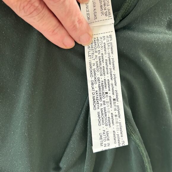 Zara Midi Dress Velvet Green SZXS Knot Front Deep V Front Slit Ruched Whimsygoth - Picture 9 of 12